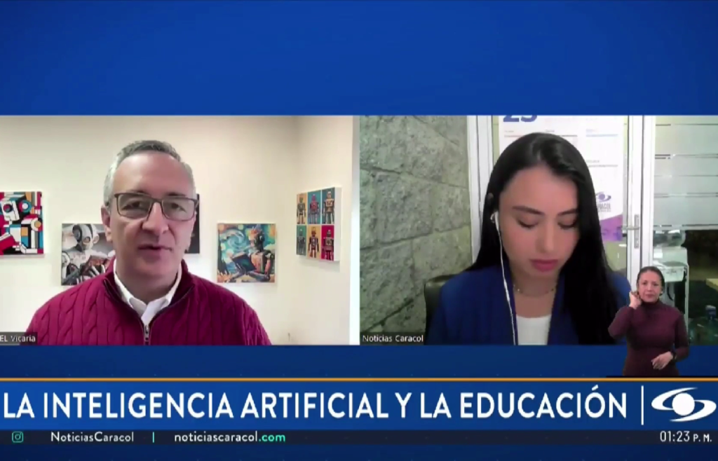 Juan Manuel Vicaría resalta el papel de la IA en la educación en entrevista con Caracol Televisión